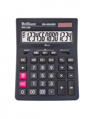 Калькулятор Brilliant BS-8884BK,155х205х35,14 розрядний, 2 джерела живлення - фото 1