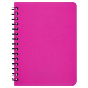 Блокнот А6 Buromax BRIGHT,60 аркушів в клітинку пластикова обкладинка, рожевий - фото 1