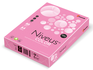 Бумага цветная Niveus Neon А4, 80 г/м2, розовая, 500 л - фото 1