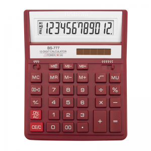 Калькулятор Brilliant BS-777RD, 157x 200x31мм, 12 розрядний, 2 джерела живлення, червоний - фото 1