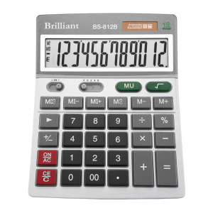 Калькулятор Brilliant BS-812, 140x176x46мм, 12 разрядный, 2 источника питания - фото 1