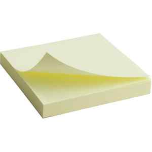 Блок стикеров Axent, 75 мм х 75 мм х 100 л, пастельный цвет, желтые - фото 1
