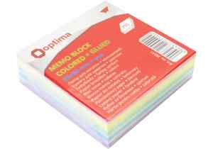 Папір для нотаток 80х80 мм клеєний Люкс Optima, 250 арк., кольоровий - фото 1