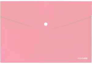 Папка-конверт на кнопке А4 Economix, глянцевая, не прозрачная, розовая - фото 1