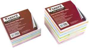 Папір для нотаток, 90х90х40 мм, Axent Elite Mix, не клеєний, білий та кольоровий - фото 1