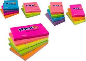 Блок стікерів, 51х76 мм, 100 арк,  Stick'n, неонові рожеві - фото 1