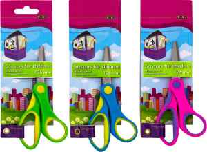 Ножницы детские Zibi, 126 мм, пластиковые ручки с резиновыми вставками, розовые - фото 1