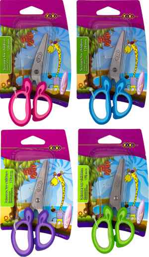 Ножницы детские Zibi 5011, 128 мм, пластиковые ручки с резиновыми вставками, розовые - фото 1