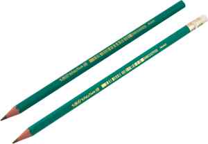 Олівець графітовий НВ, з гумкою, Bic Evolution, зелений - фото 1