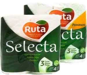 Туалетний папір Ruta Selecta, ромашка,4рул - фото 1