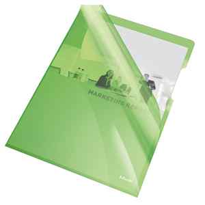 Папка-куточок А4, Esselte 150 мкм, прозоро-глянцева, зелений - фото 1