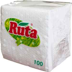 Серветки одношарові Ruta, 24 х 24 см, 100 шт., білі - фото 1