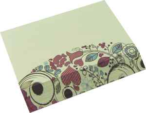 Папір для нотаток, 100х80х10 мм, Skiper Floral, клеєний, салатовий з кольоровим малюнком - фото 1