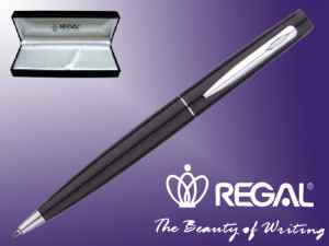 Ручка шариковая в подарочном футляре Regal R80100 L.В., матовый черний корпус - фото 1