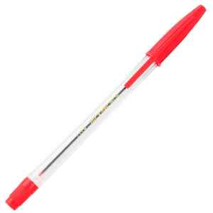 Ручка кулькова Вuromax-8117, прозорий корпус червона - фото 1