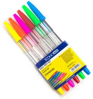 Набір кулькових ручок Economix Standart, в наборі 6 кольорів - фото 1