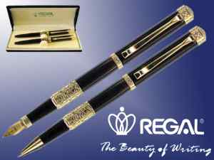 Комплект из ручки перьевой и ручки-роллера в подарочном футляре Regal R35001.H.RF - фото 1